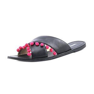 Luxury Rebel Womens Gladys Leather Pom Flat 7